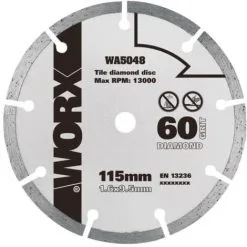 Lame De Scie Circulaire Worx WA5048 Diamant 115 Mm