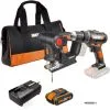 WORX Perceuse-visseuse + Scie Sauteuse Sur Batterie WX931 (1 Batterie)