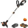 WORX 18V(20V MAX) Coupe Bordure Sans Fil Avec 2pcs Batterie, WG163E.3, Batterie Powershare