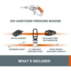 WORX 18V (20V MAX) Pulvérisateur De Désinfection à Haute Pression 5L WP651E, PowerShare -Promos WORX Boutique 58757691 5