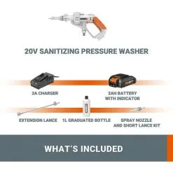 WORX 18V (20V MAX) Pulvérisateur De Désinfection à Haute Pression 1L WP650E, PowerShare, Bouteille Graduée De 1L -Promos WORX Boutique 58757692 3