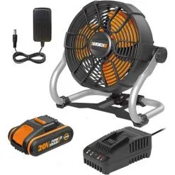 WORX 20V Ventilateur Industriel De Sol Sans Fil WX095, PowerShare