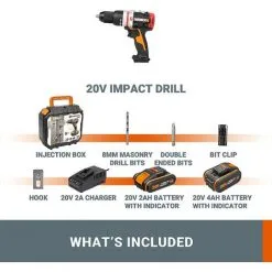 WORX 18V(20V MAX) Perceuse à Percussion WX354.1, Moteur Sans Balai, PowerShare 9 WORX 18V(20V MAX) Perceuse à Percussion WX354.1, Moteur Sans Balai, PowerShare -Promos WORX Boutique 58757697 5