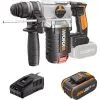WORX Marteau Perforateur Rotatif Sans Balais 2,0 Kg WX380.1, PowerShareTM 18V(20V MAX)