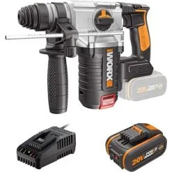 WORX Marteau Perforateur Rotatif Sans Balais 2,0 Kg WX380.1, PowerShareTM 18V(20V MAX)