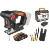 WORX 2 En 1 Scie Multifonction Sans Fil Professionnelle 18V(20V Max), WX550.4, Batterie Powershare