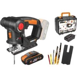 WORX 2 En 1 Scie Multifonction Sans Fil Professionnelle 18V(20V Max), WX550.4, Batterie Powershare